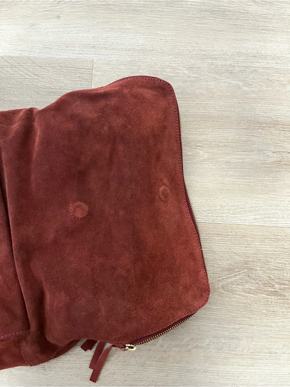 Free People Mahogany Suede Leather Backpack